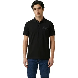 Black Cotton Polo Shirt