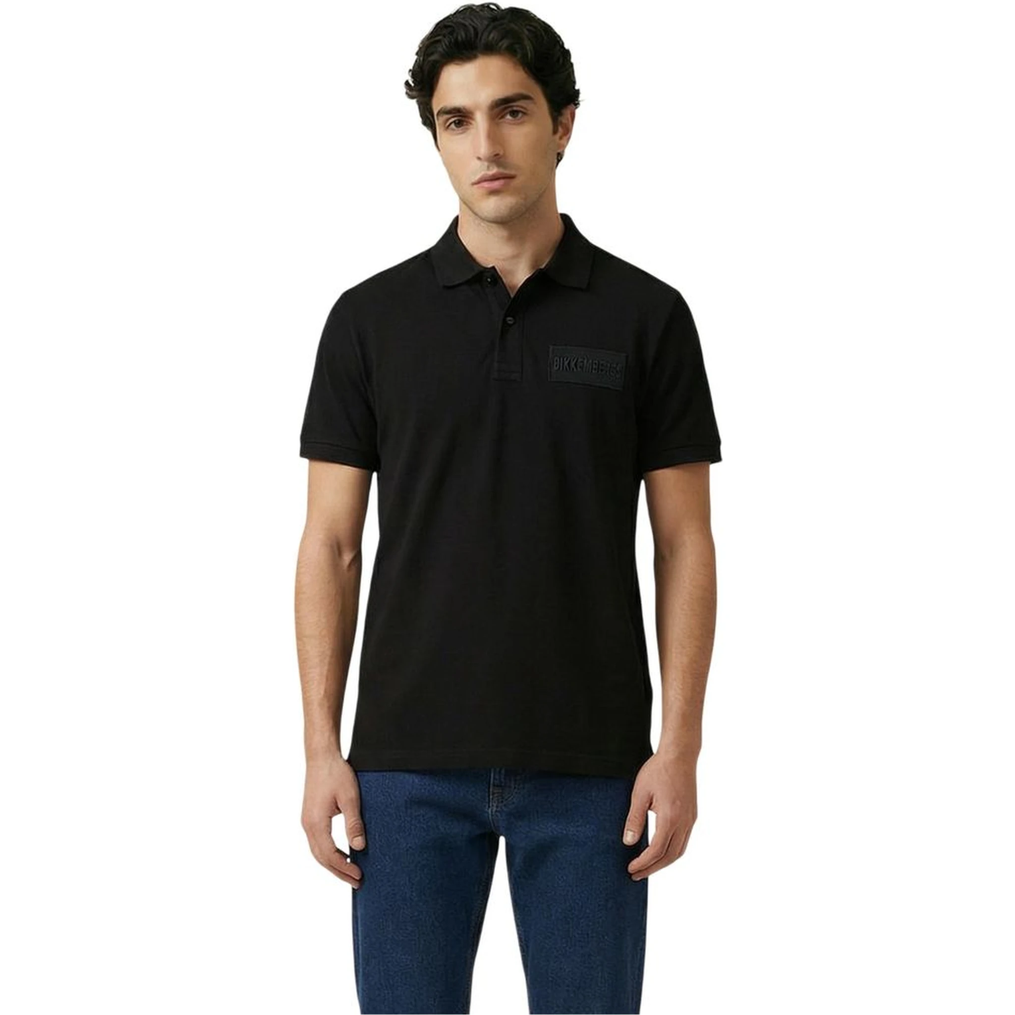 Black Cotton Polo Shirt