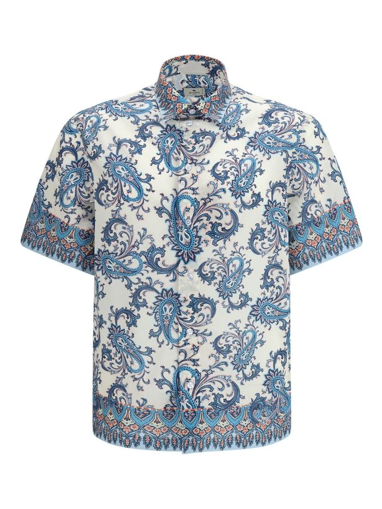 Blue Cotton Pattern Shirt
