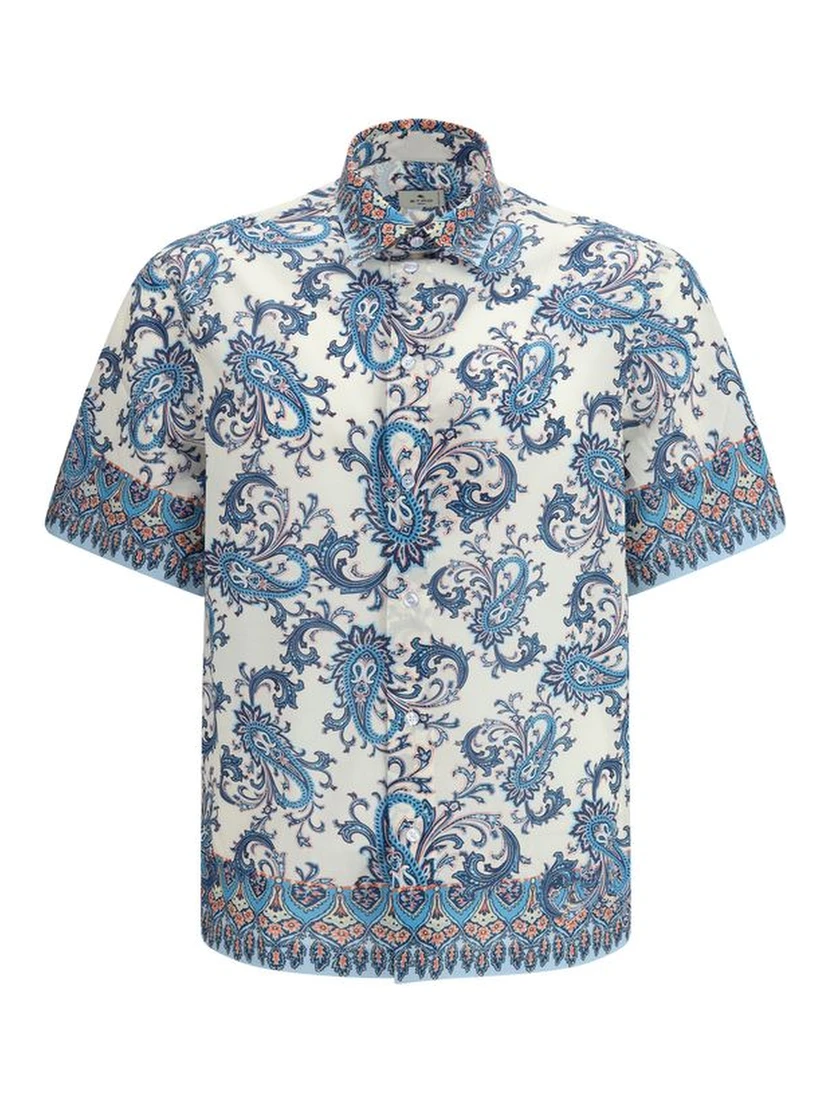 Blue Cotton Pattern Shirt