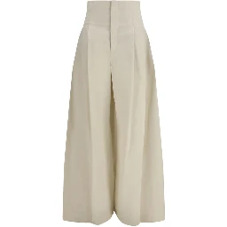 Beige Cotton Pants
