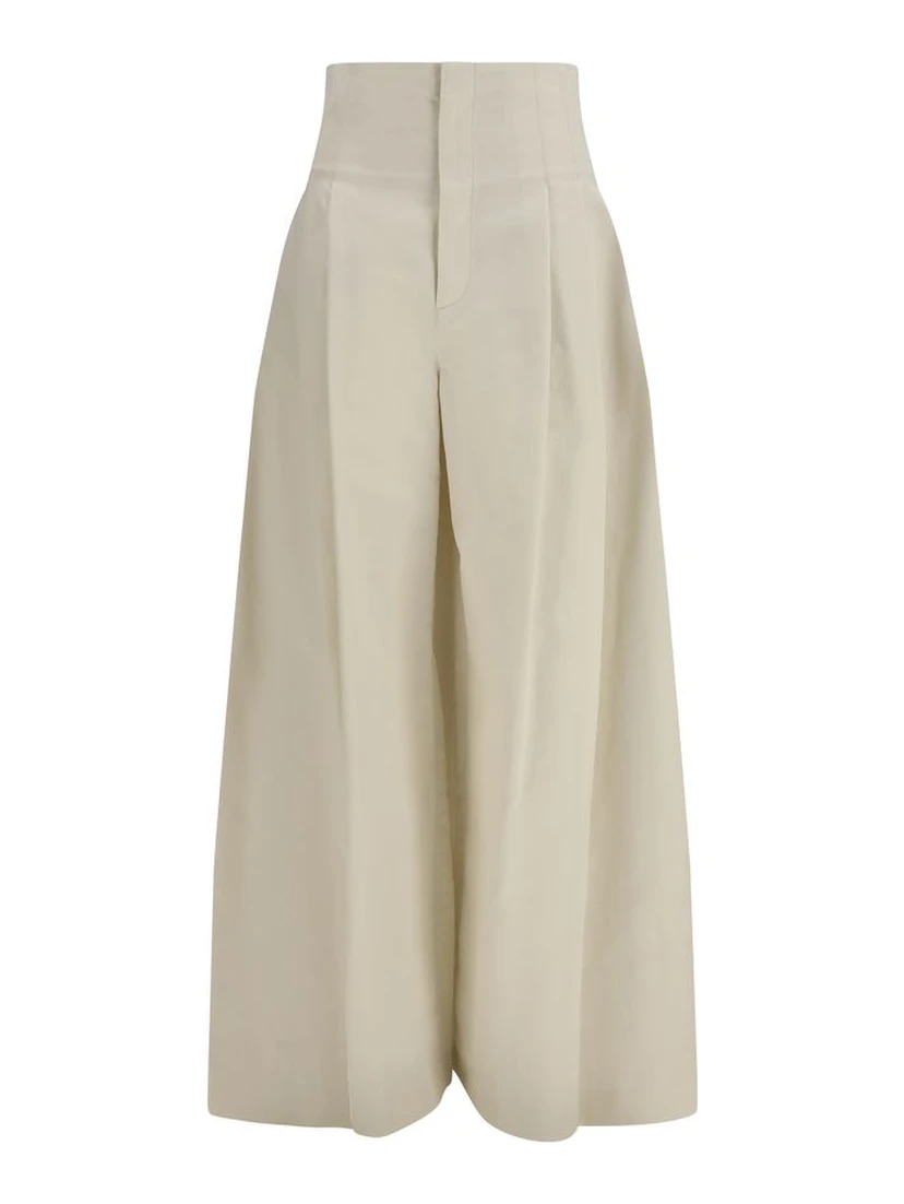 Beige Cotton Pants