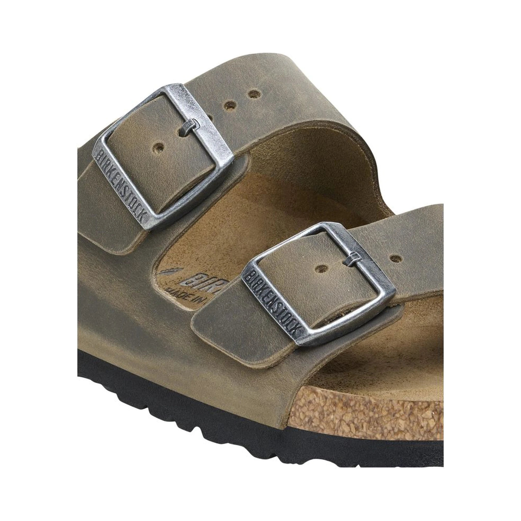 Bicolor Leather Flat Sandals