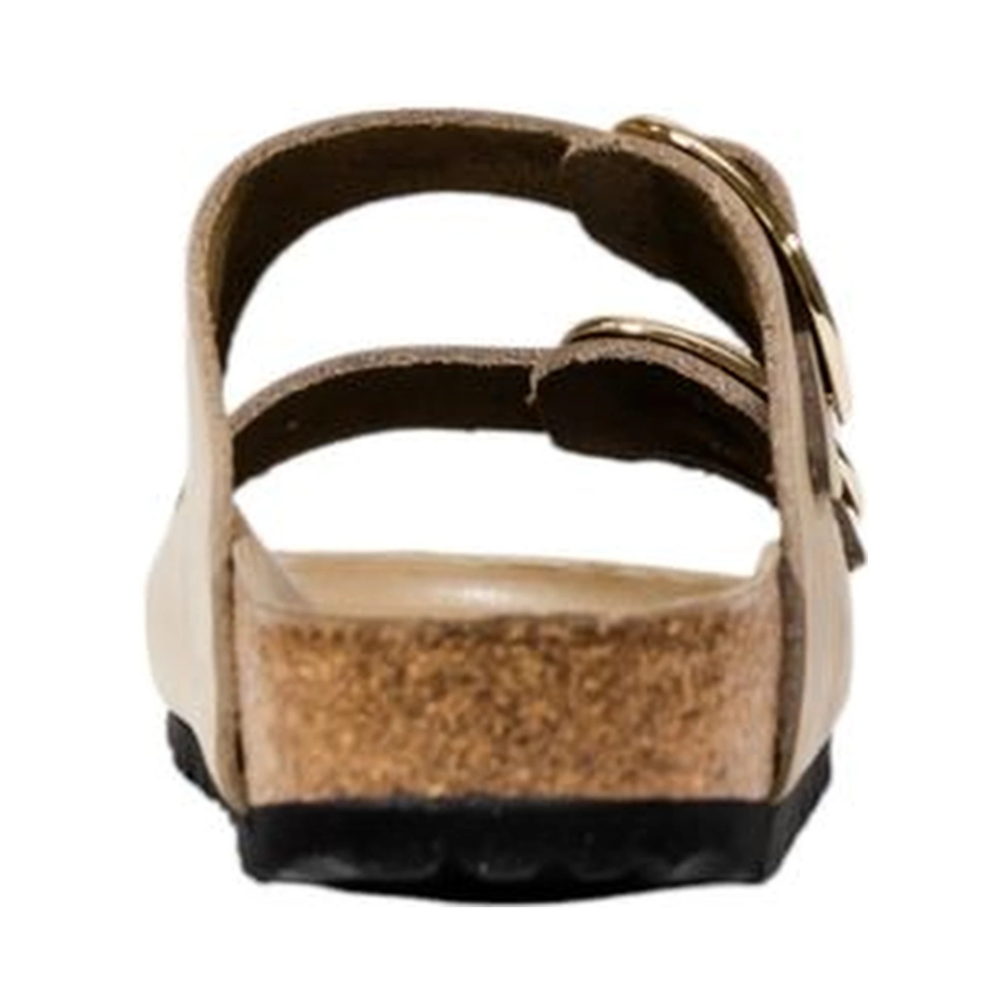 Beige Leather Flat Sandals