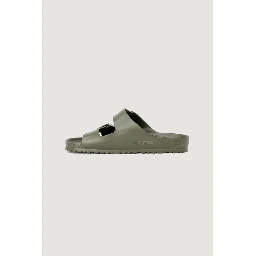 Green Plastic Flat Sandals