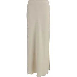 Beige Viscose Long Skirt