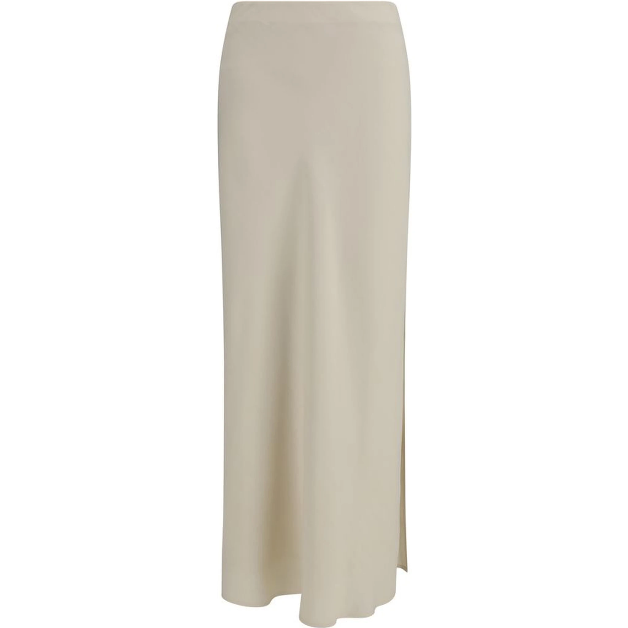 Beige Viscose Long Skirt