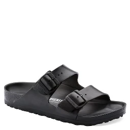 Black Polyester Flat Sandals