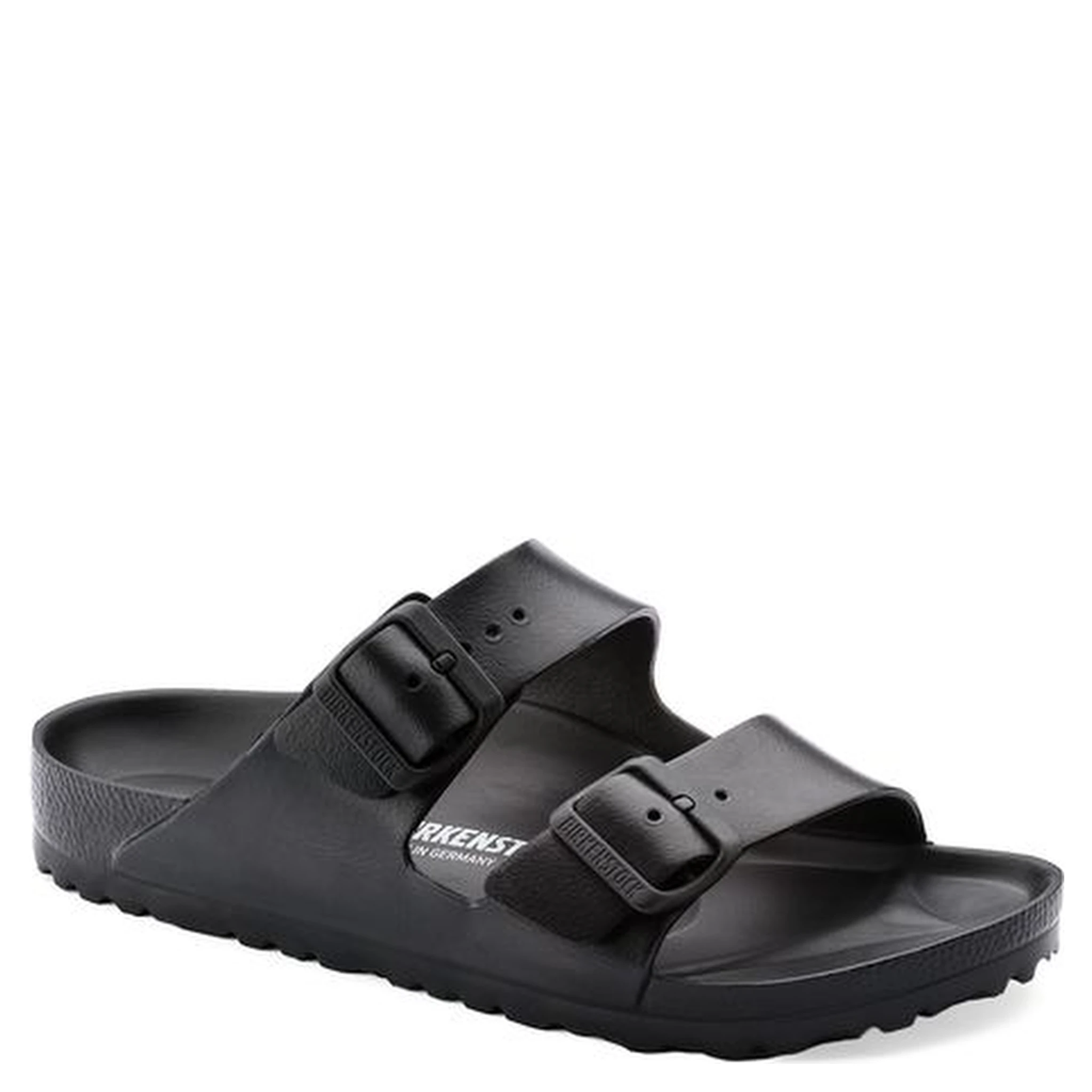 Black Polyester Flat Sandals