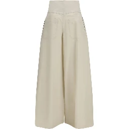 Beige Cotton Pants
