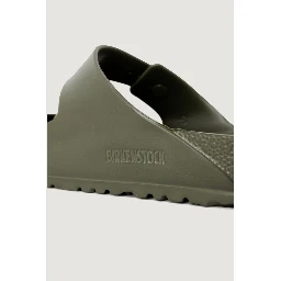 Green Plastic Flat Sandals