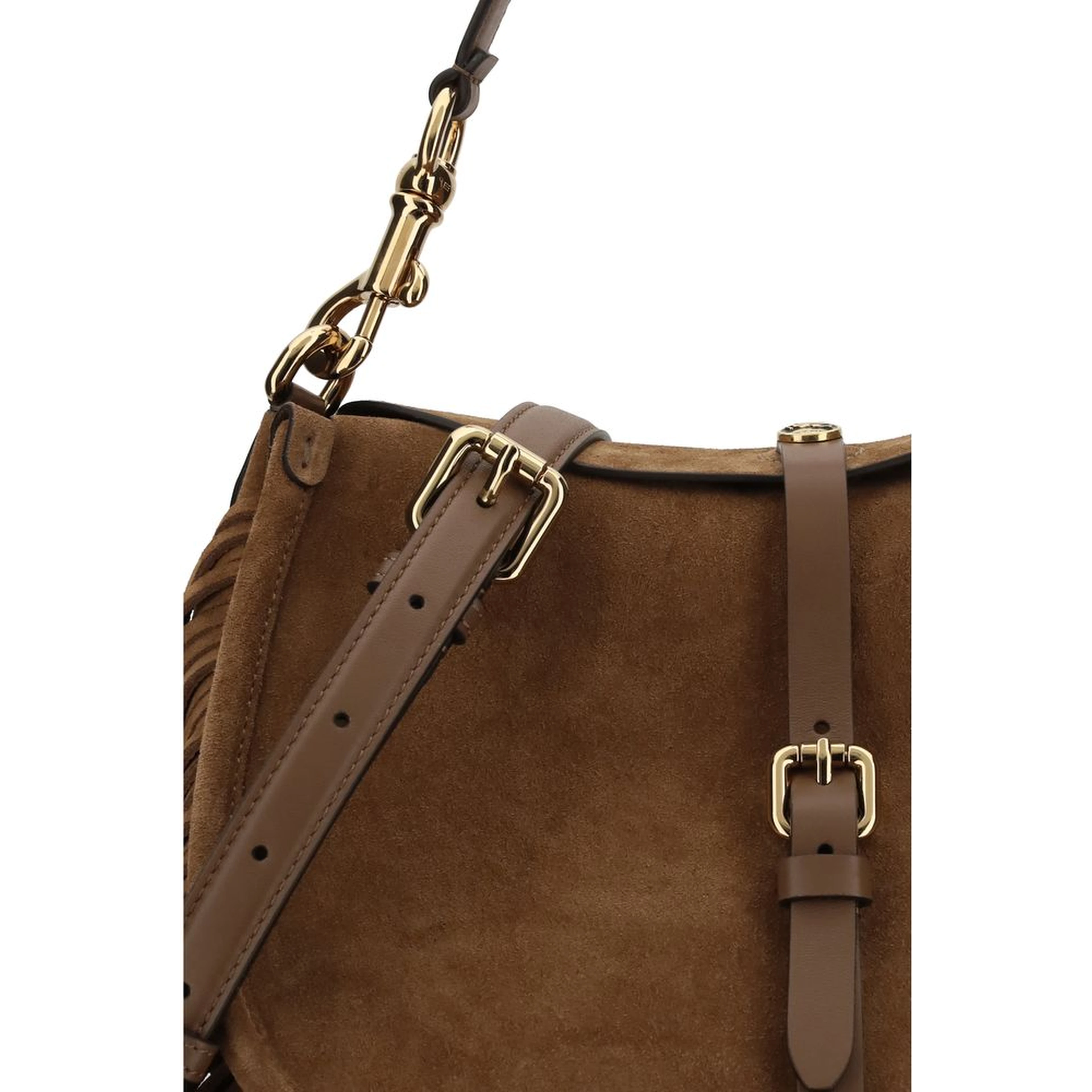 حقيبة كتف بوس توروس من جلد العجل البني