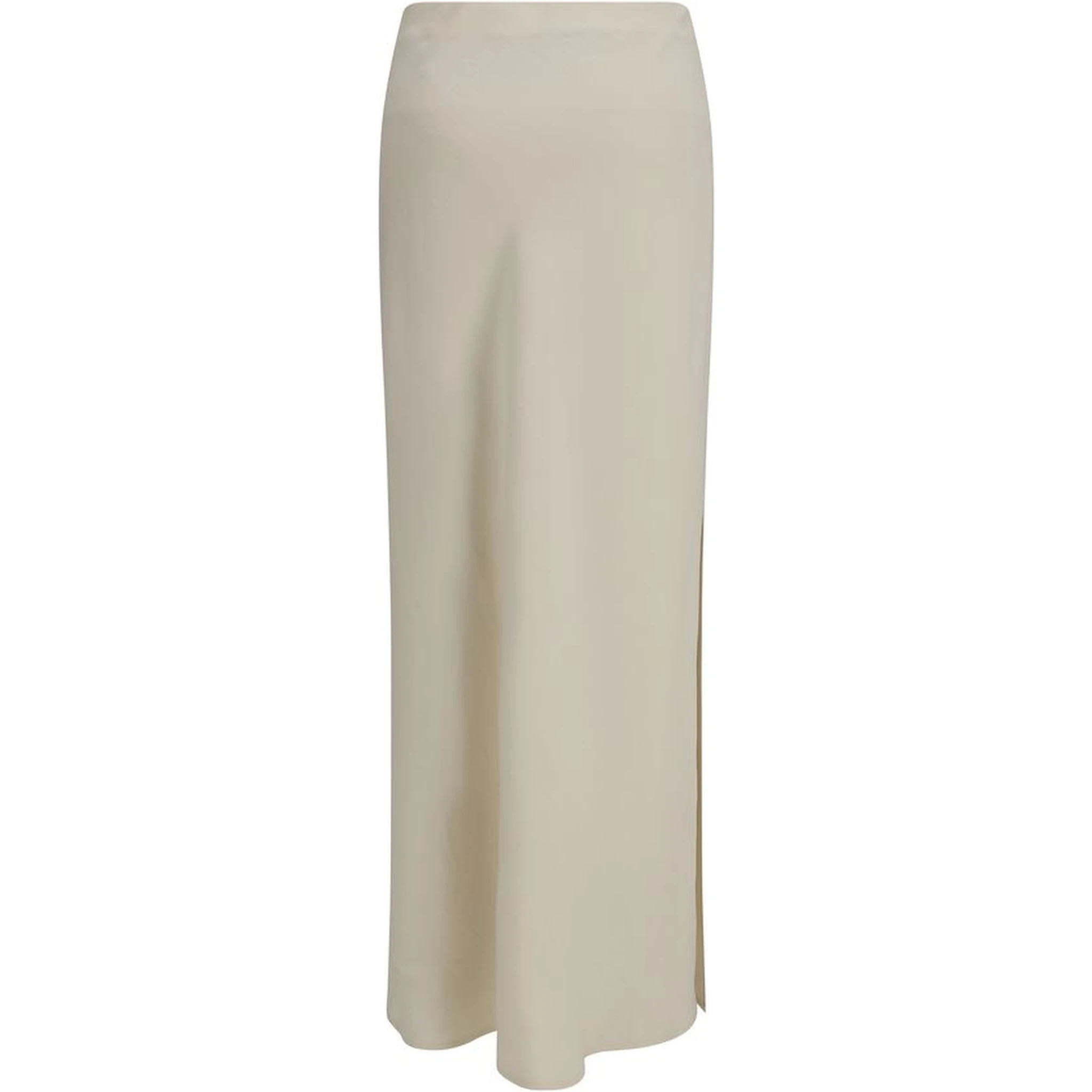 Beige Viscose Long Skirt