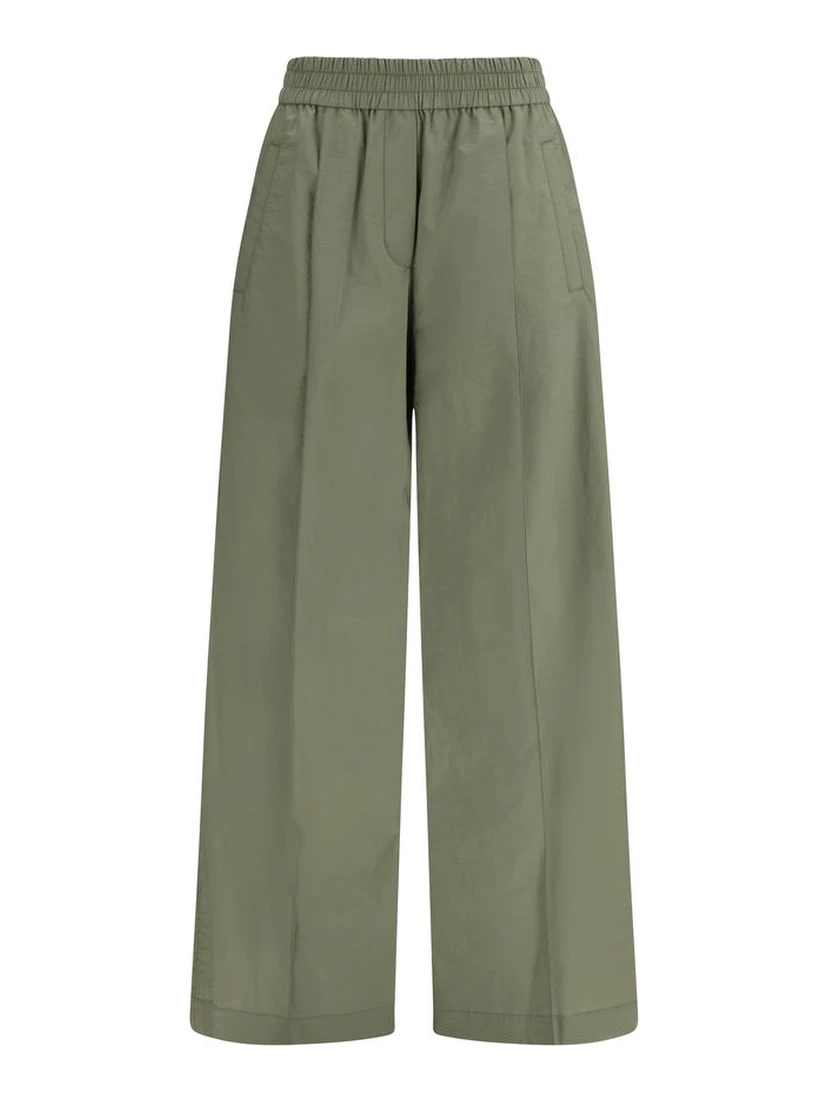 Bicolor Cotton Casual Pants