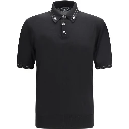 Black Silk Polo Shirt