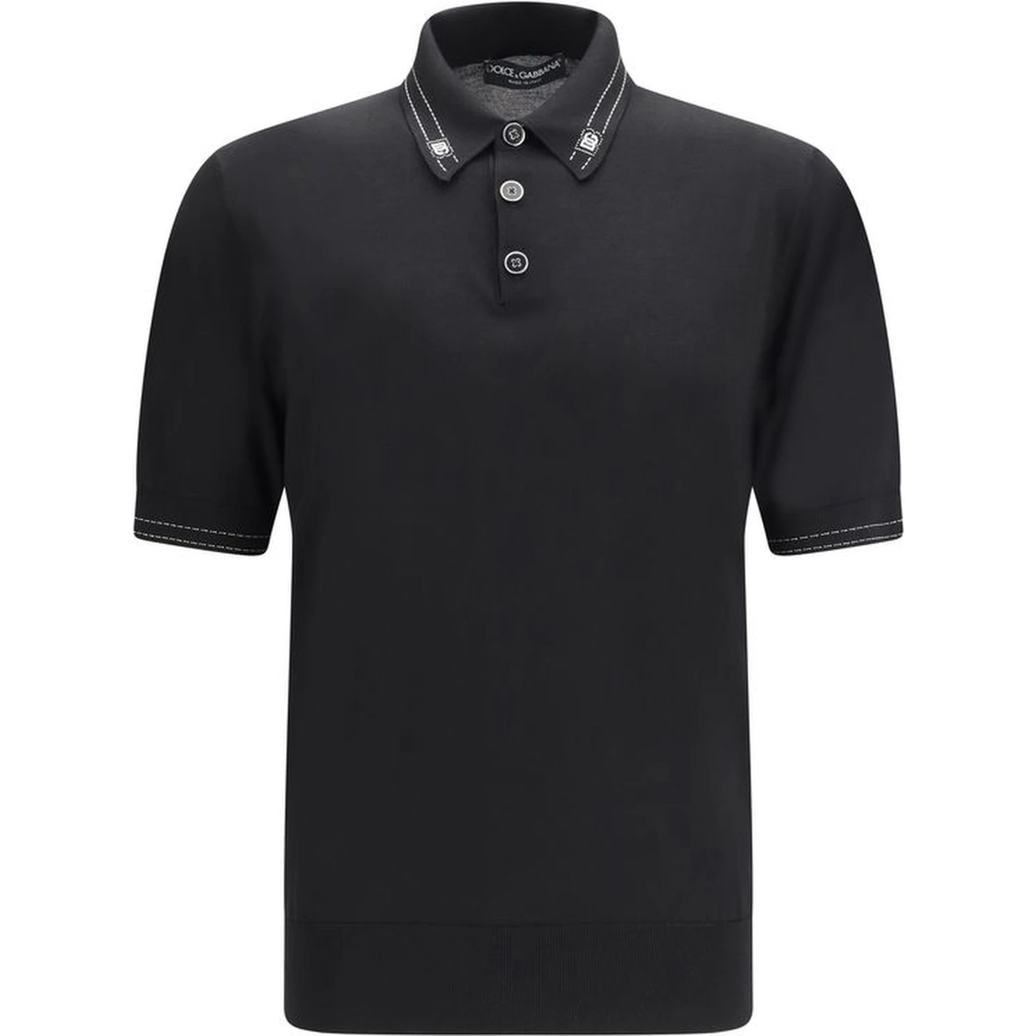Black Silk Polo Shirt