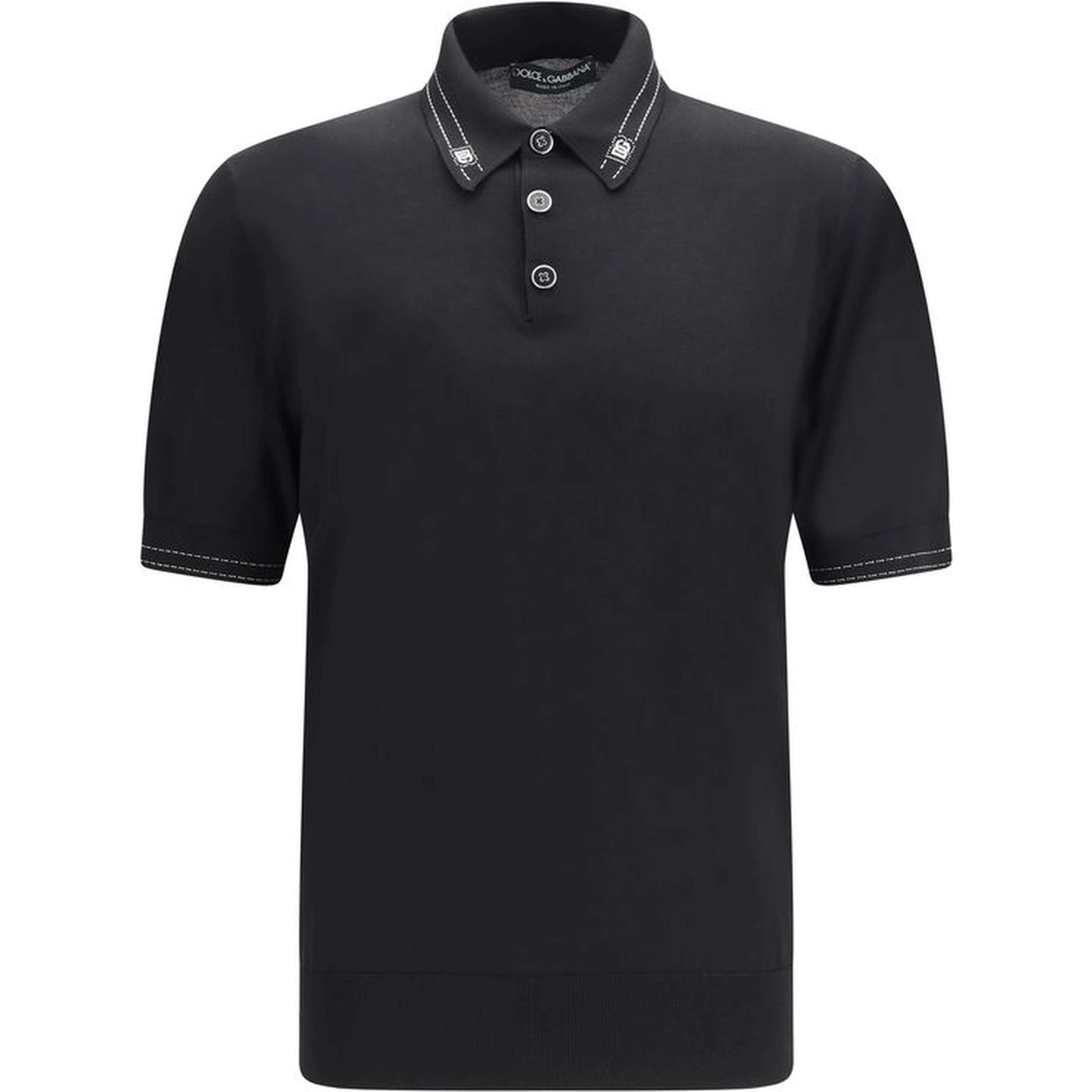 Black Silk Polo Shirt