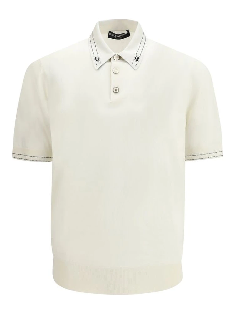 Beige Silk Polo Shirt