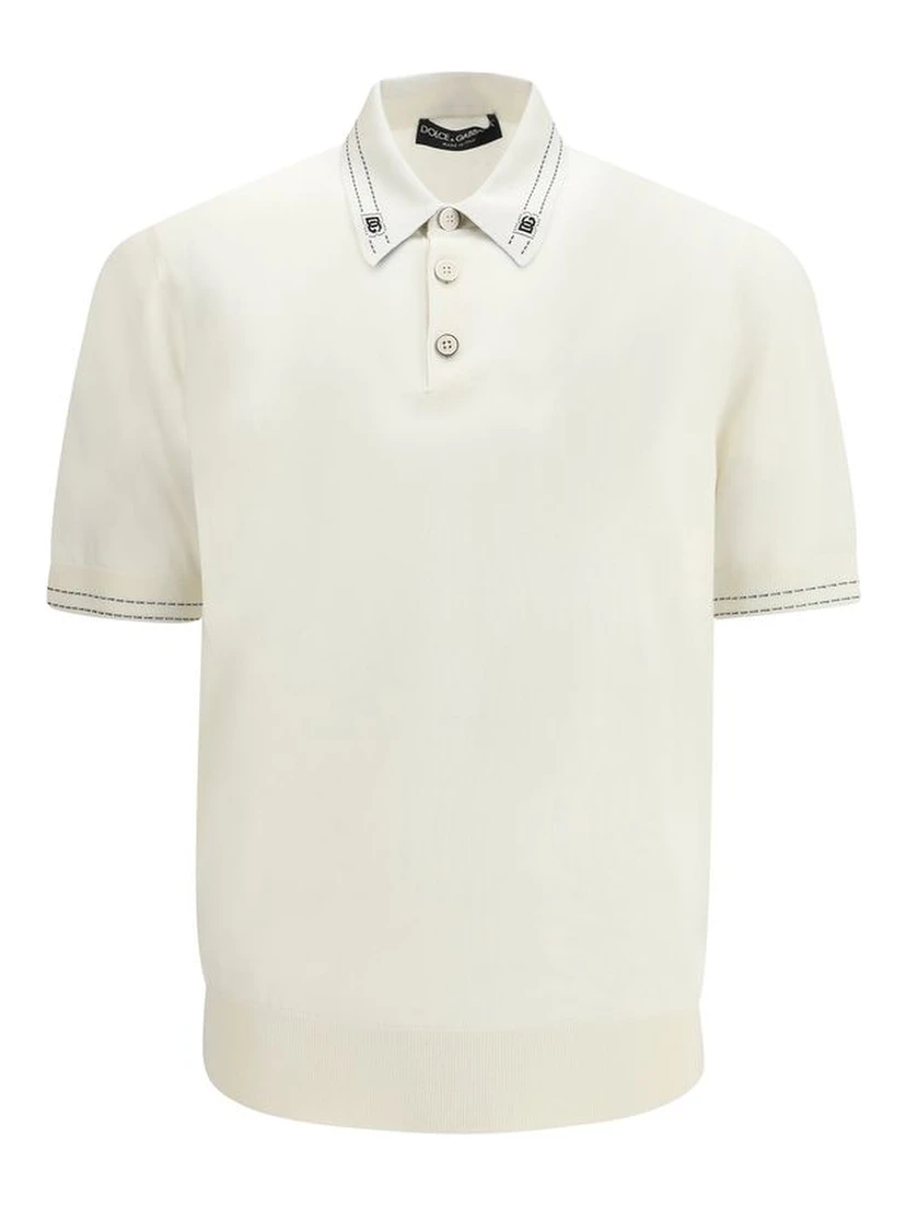 Beige Silk Polo Shirt