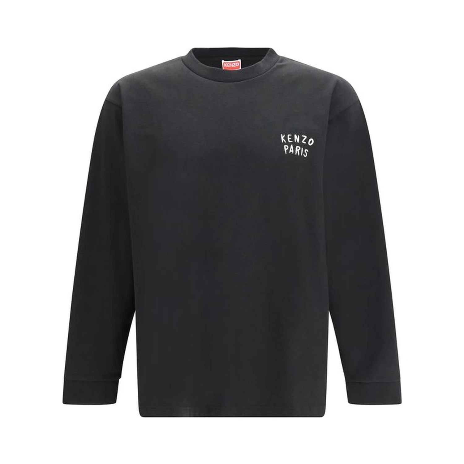 Black Cotton Long Sleeve T-Shirt