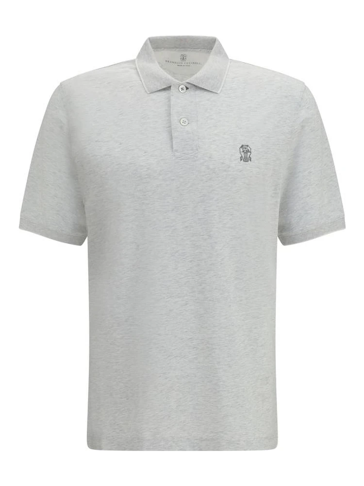 Gray Cotton Polo Shirt
