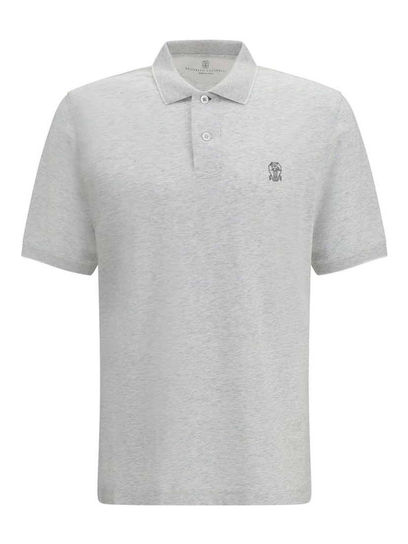Gray Cotton Polo Shirt