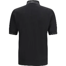 Black Silk Polo Shirt