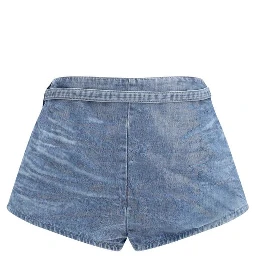 Blue Cotton Bermuda Shorts