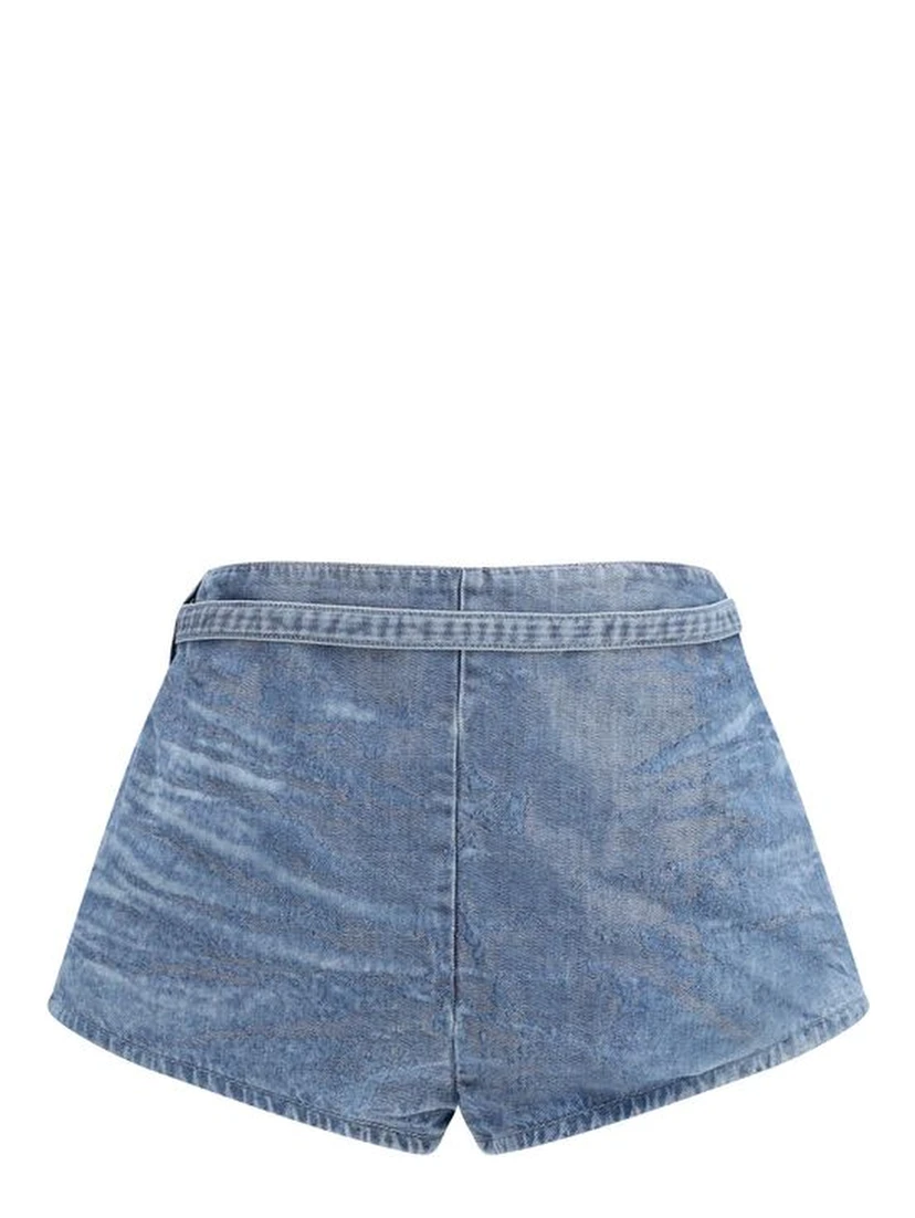 Blue Cotton Bermuda Shorts