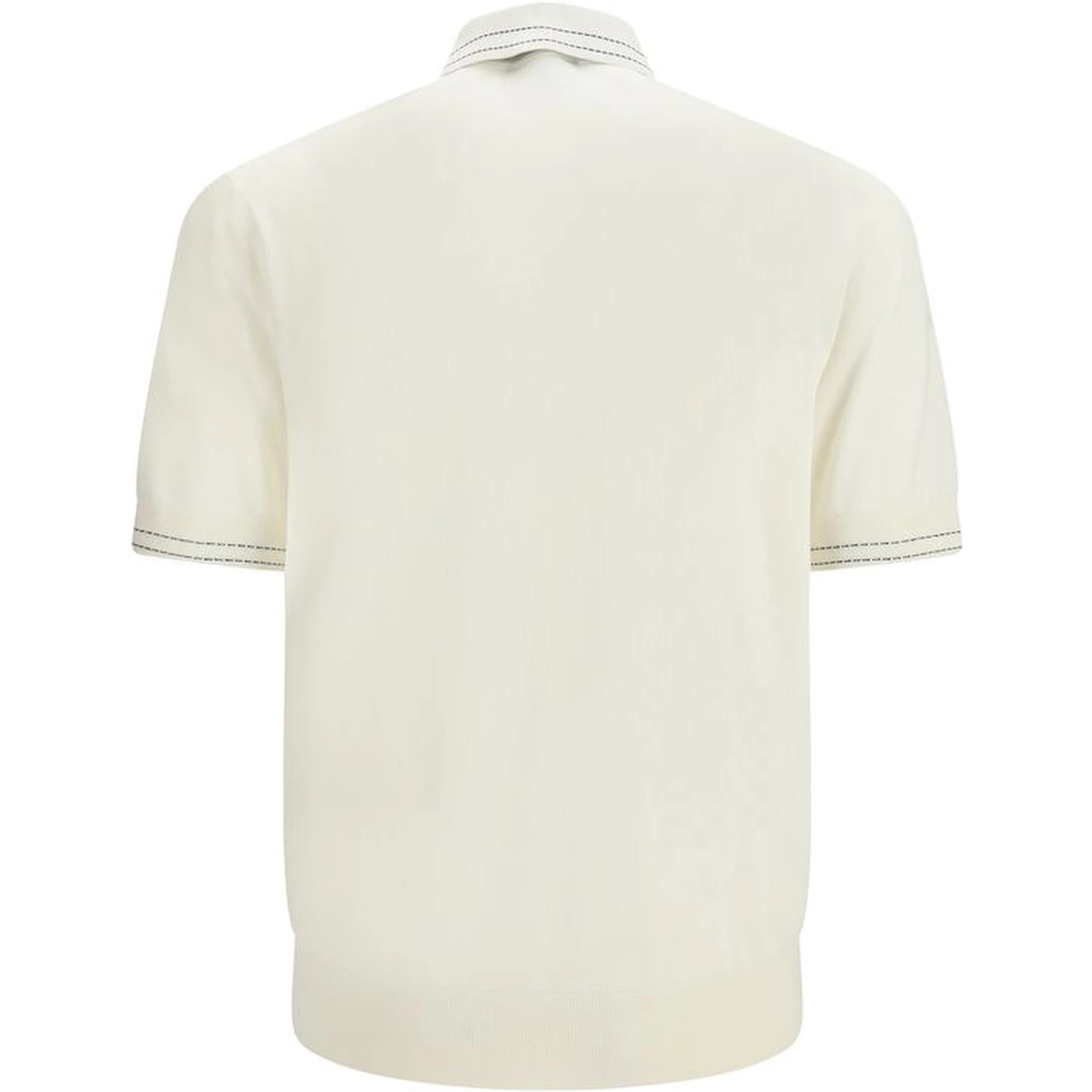 Beige Silk Polo Shirt