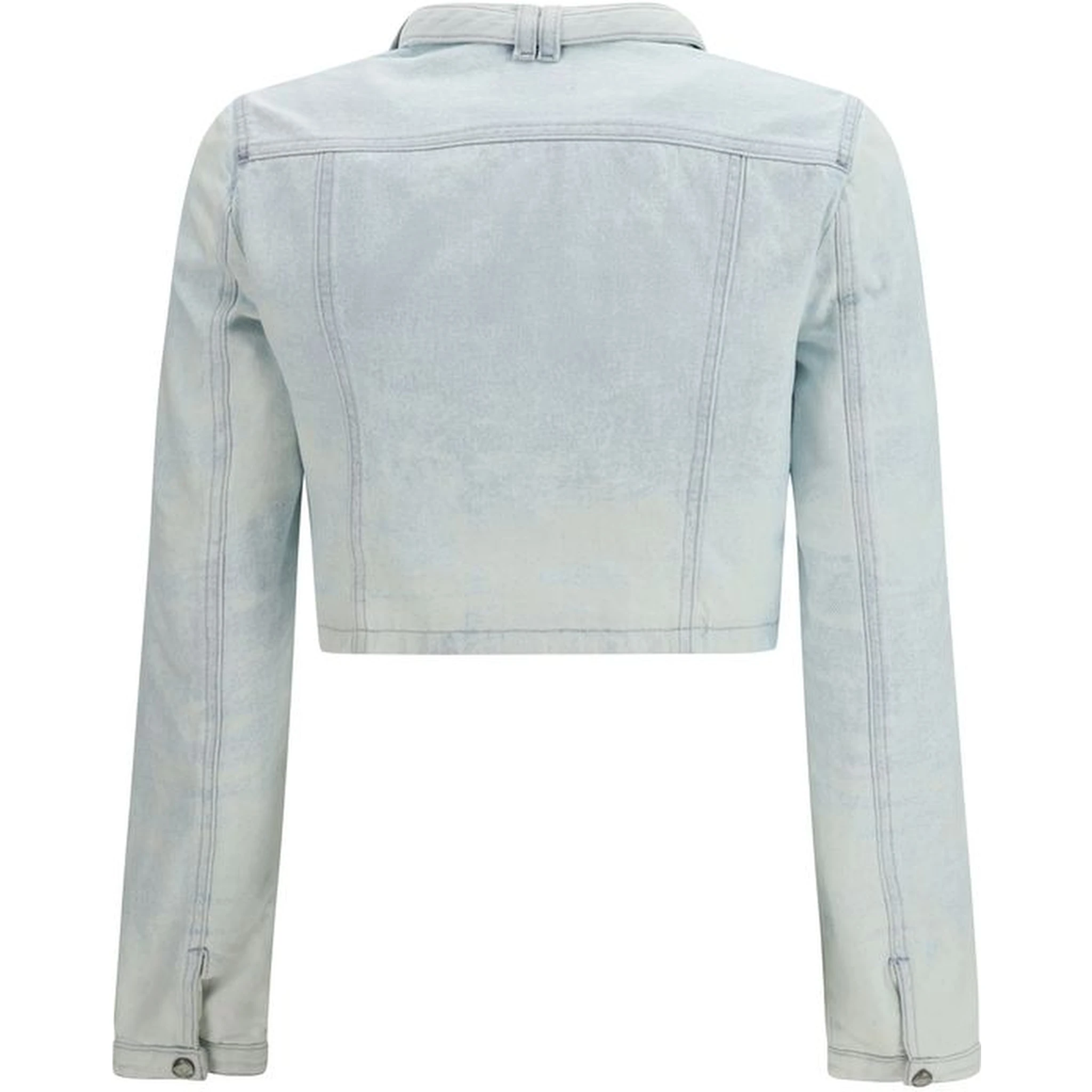 Blue Cotton Biker Jacket