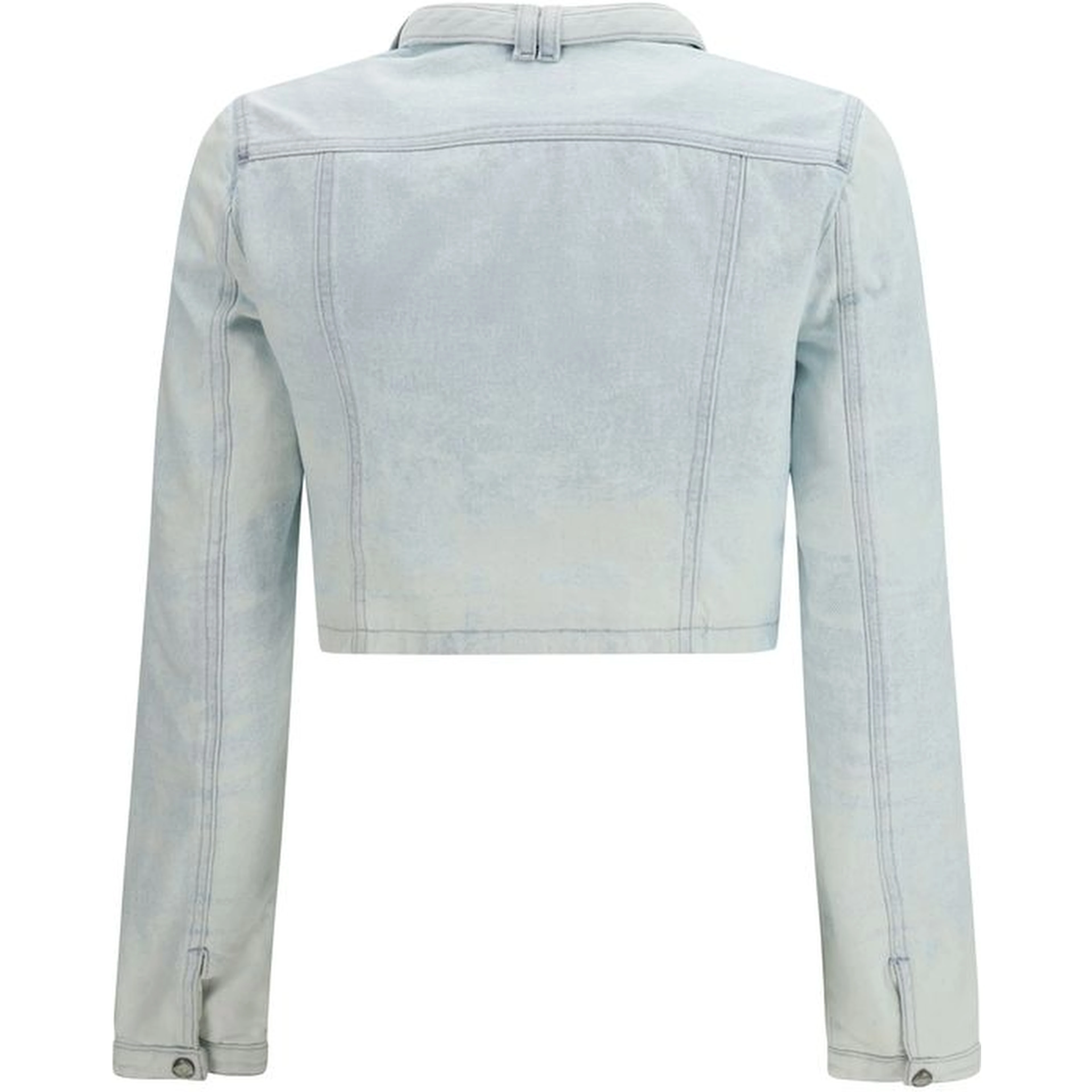 Blue Cotton Biker Jacket