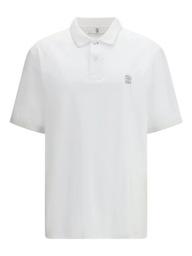 White Cotton Polo Shirt