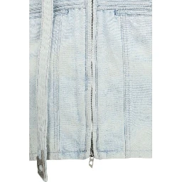 Blue Cotton Biker Jacket