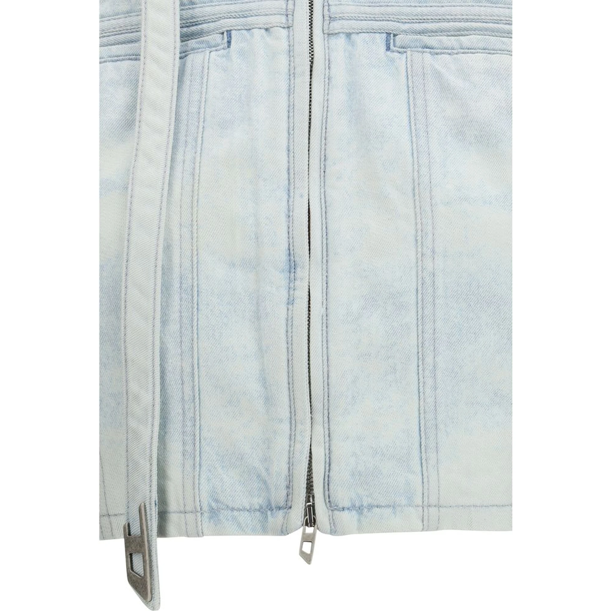 Blue Cotton Biker Jacket