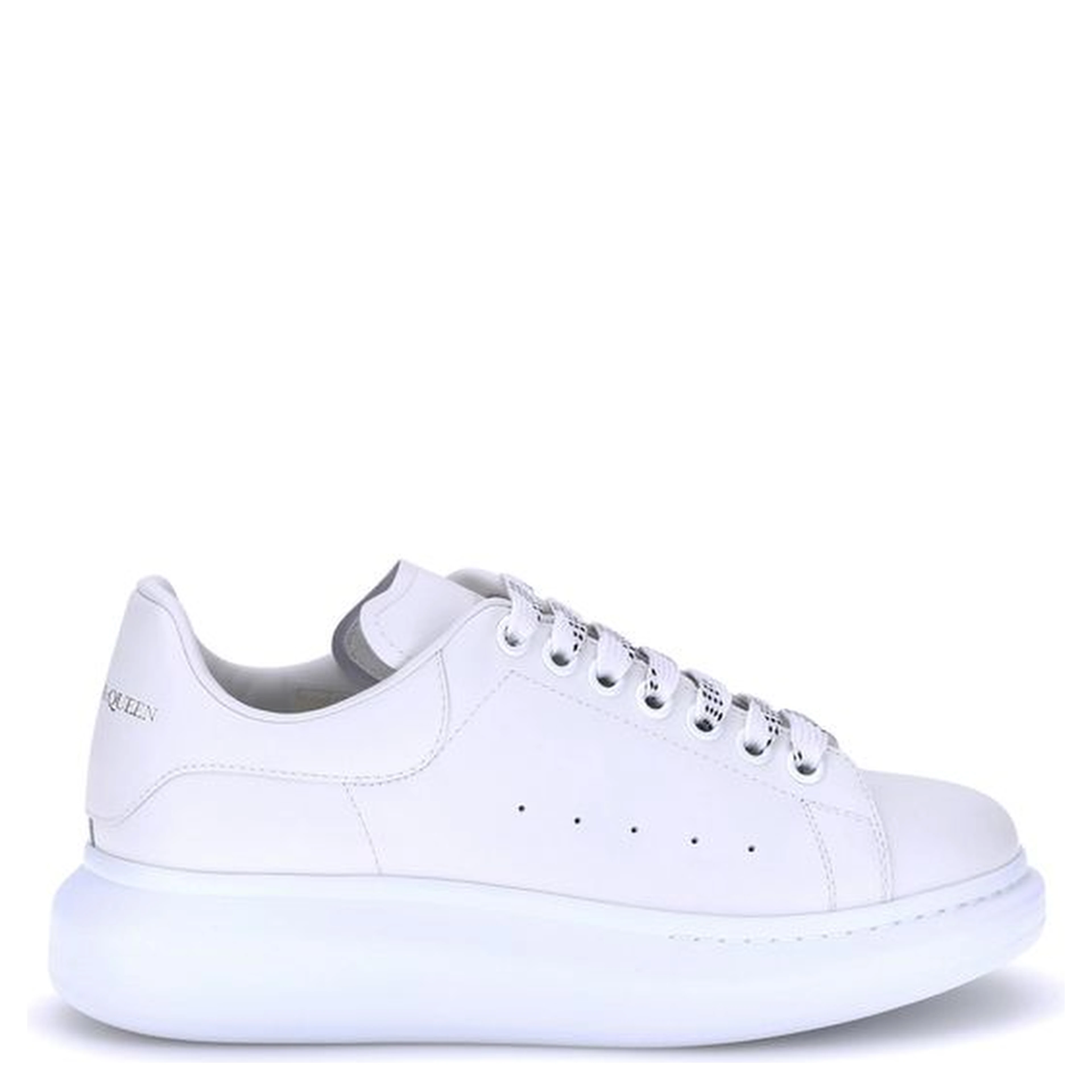 White Calf Leather Bos Taurus Platform Sneakers