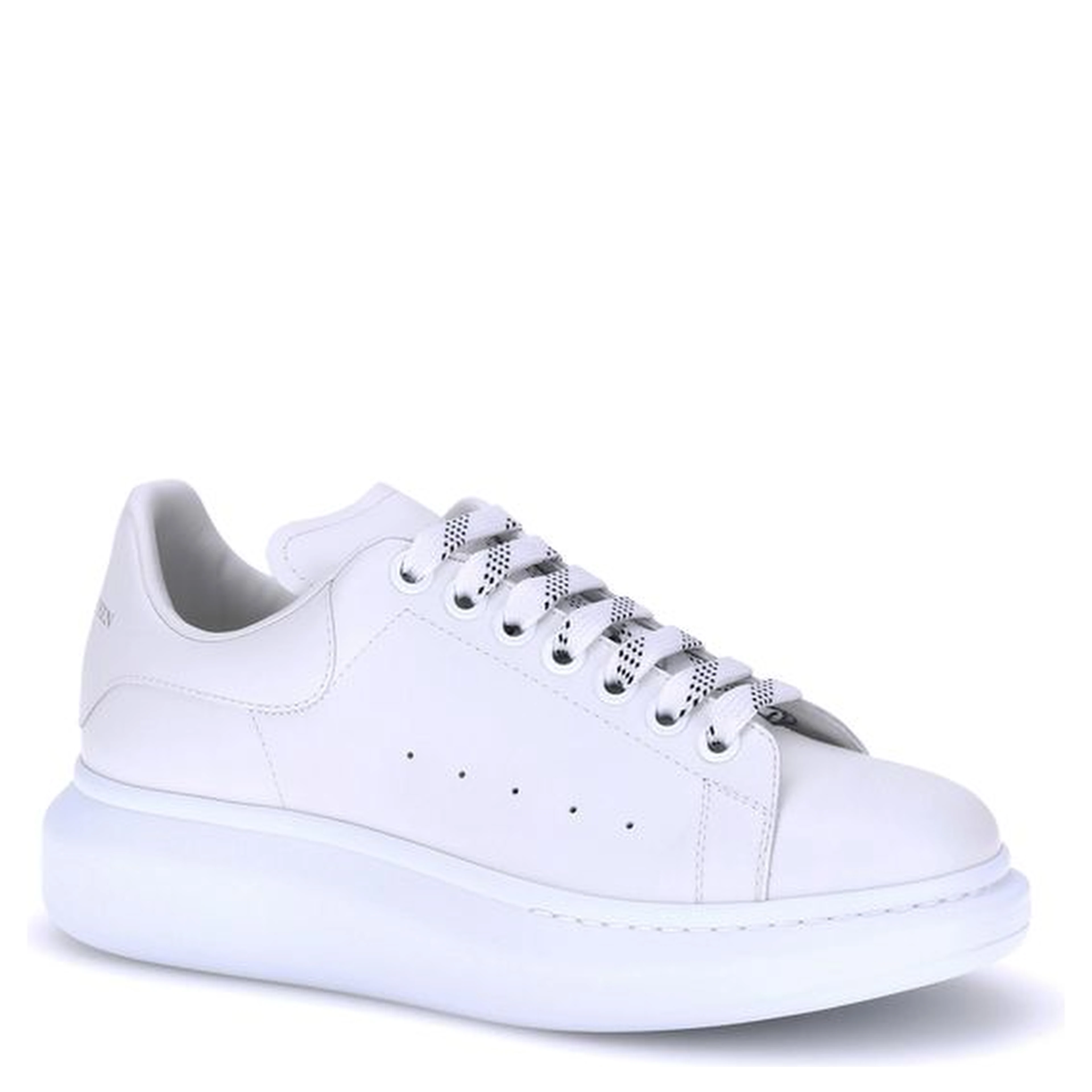 White Calf Leather Bos Taurus Platform Sneakers