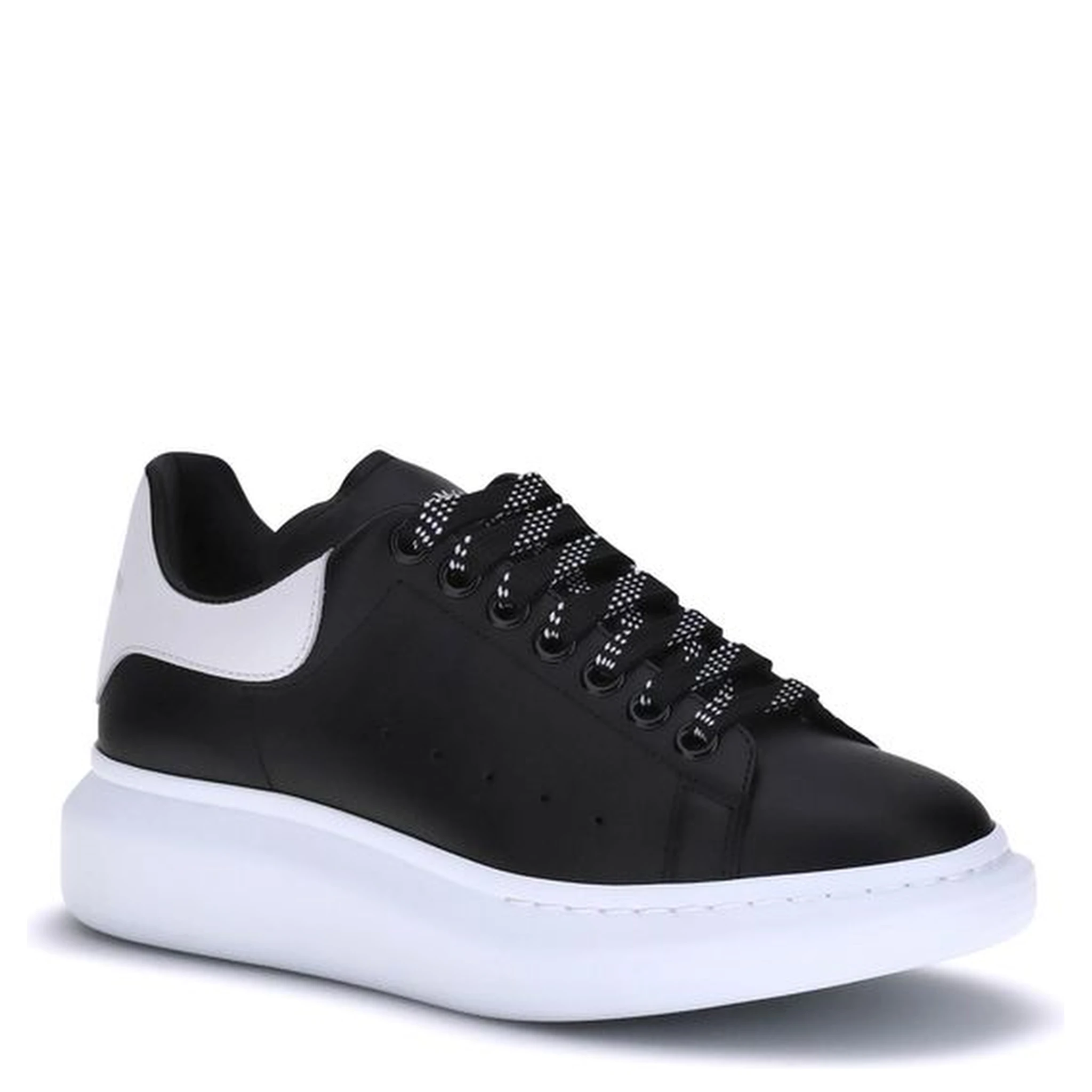 Black Calf Leather Bos Taurus Platform Sneakers