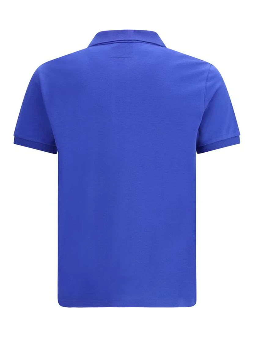 Blue Cotton Polo Shirt