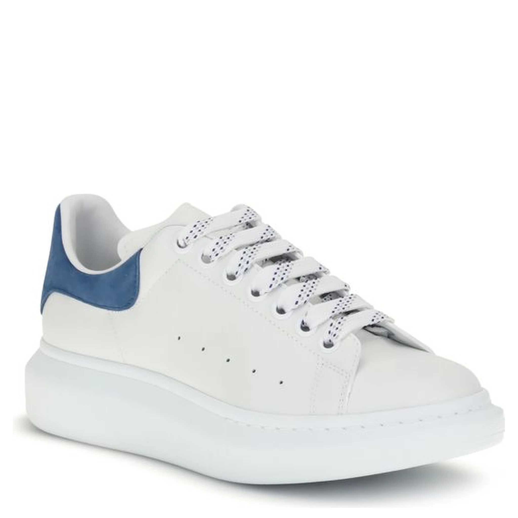 White Calf Leather Bos Taurus Platform Sneakers