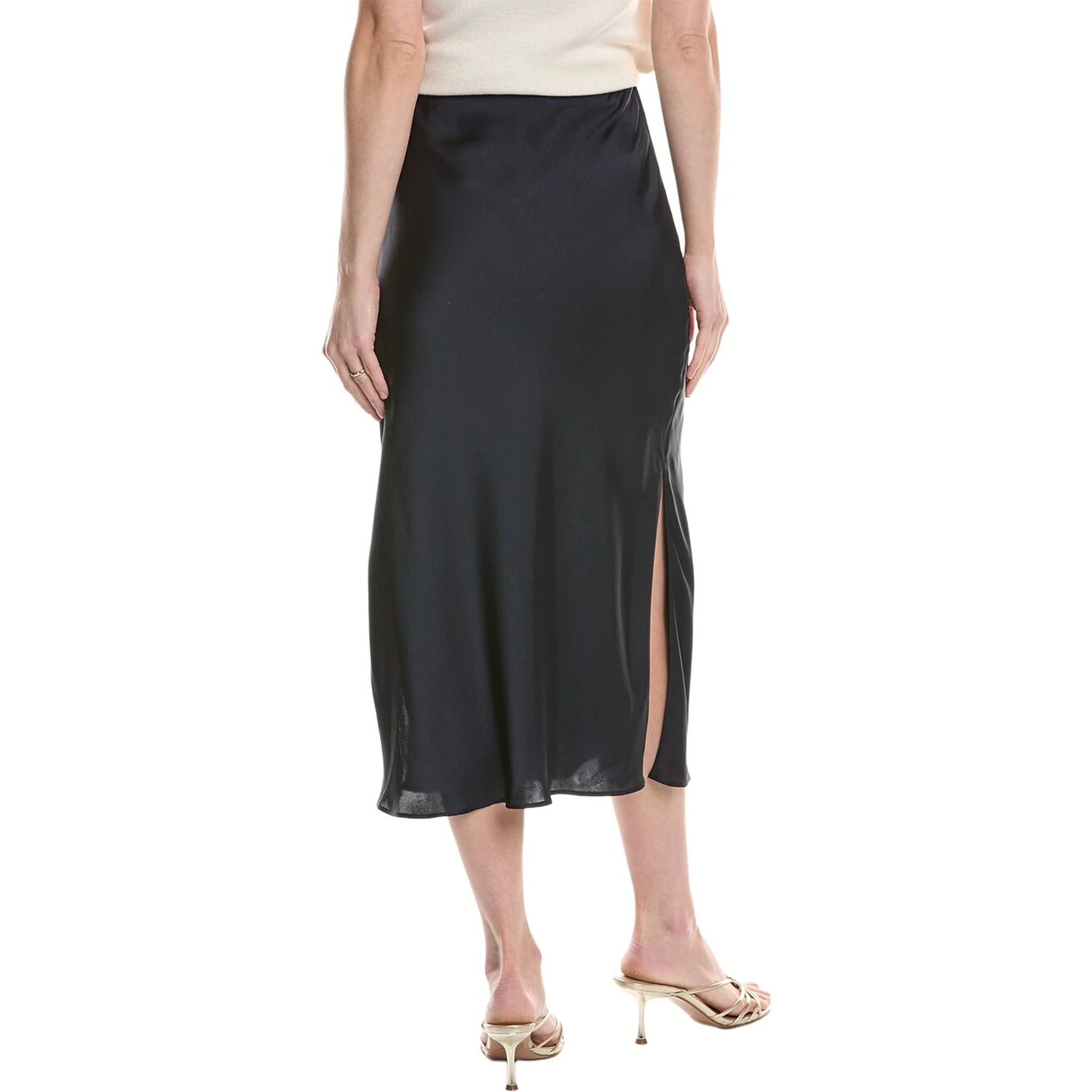 Blue Polyester Long Skirt