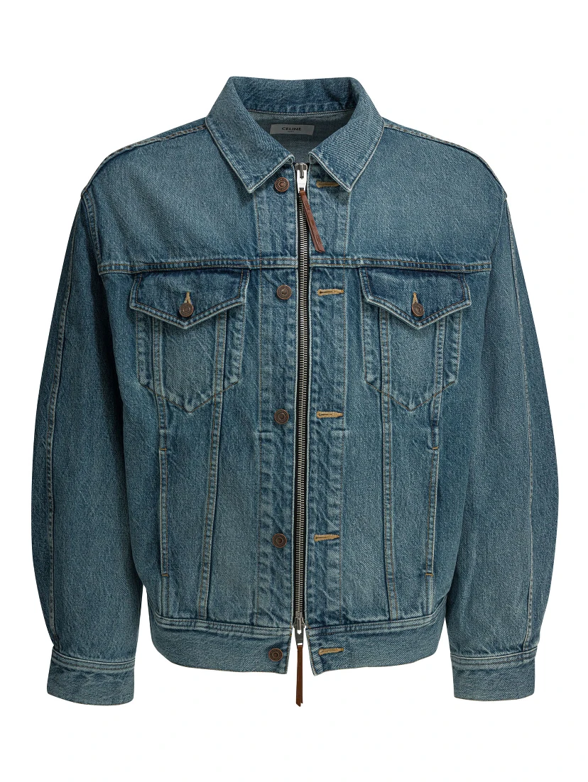 Zippered denim jacket