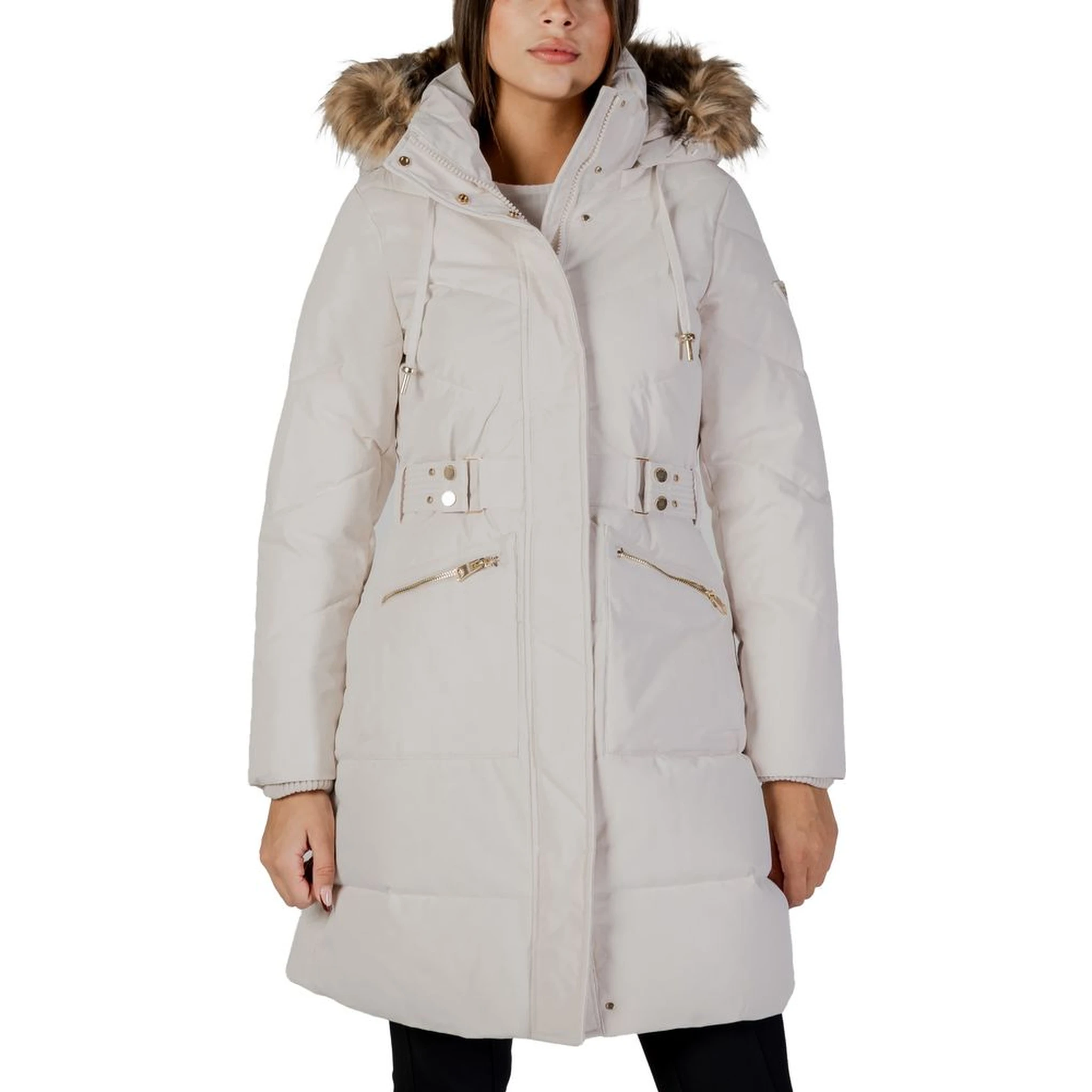 Cream Polyester Coat