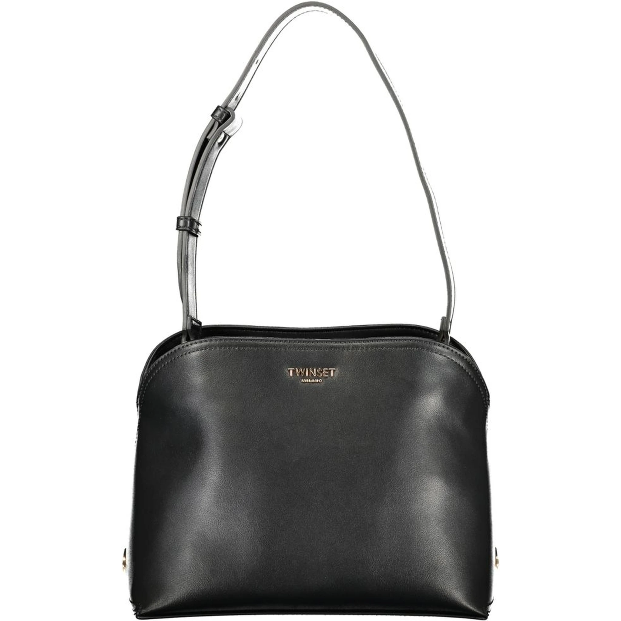 Black Polyurethane Women's Shoulder Bag