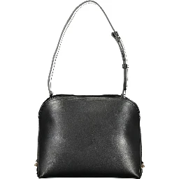 Black Polyurethane Women's Shoulder Bag