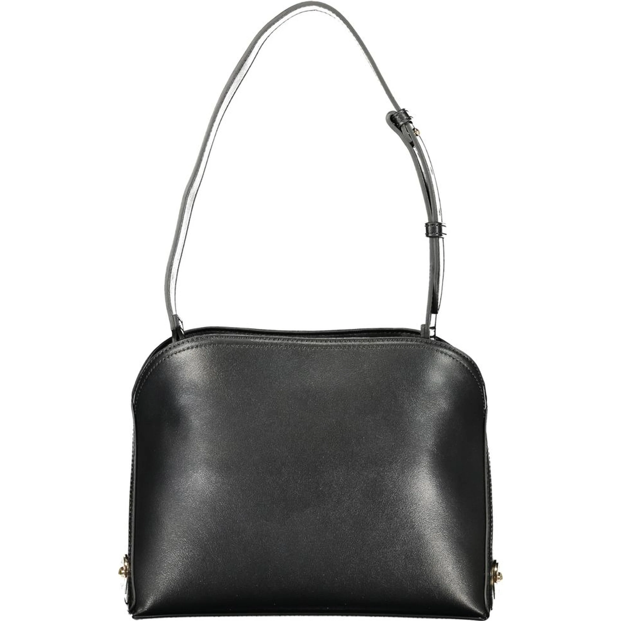 Black Polyurethane Women's Shoulder Bag