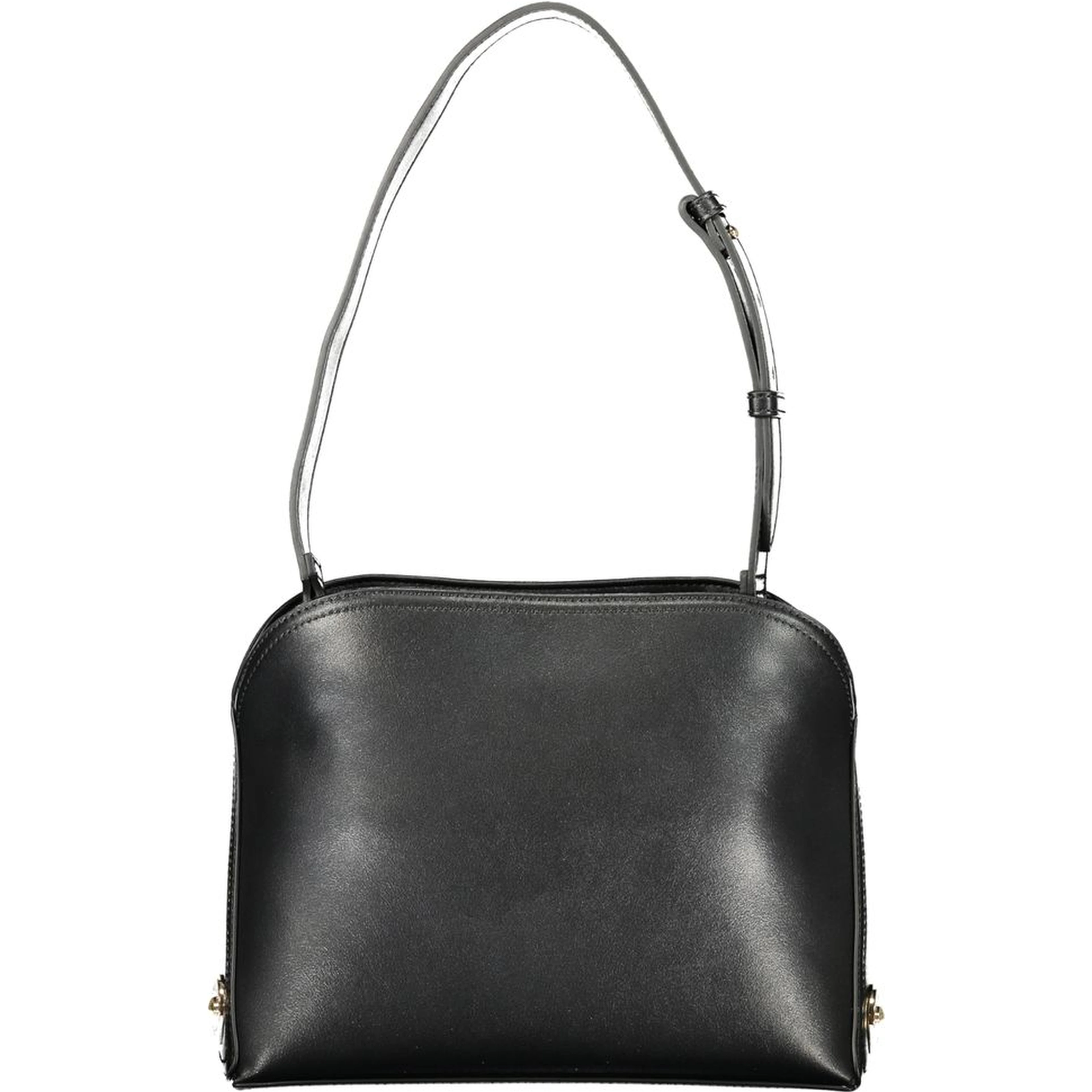 Black Polyurethane Women's Shoulder Bag