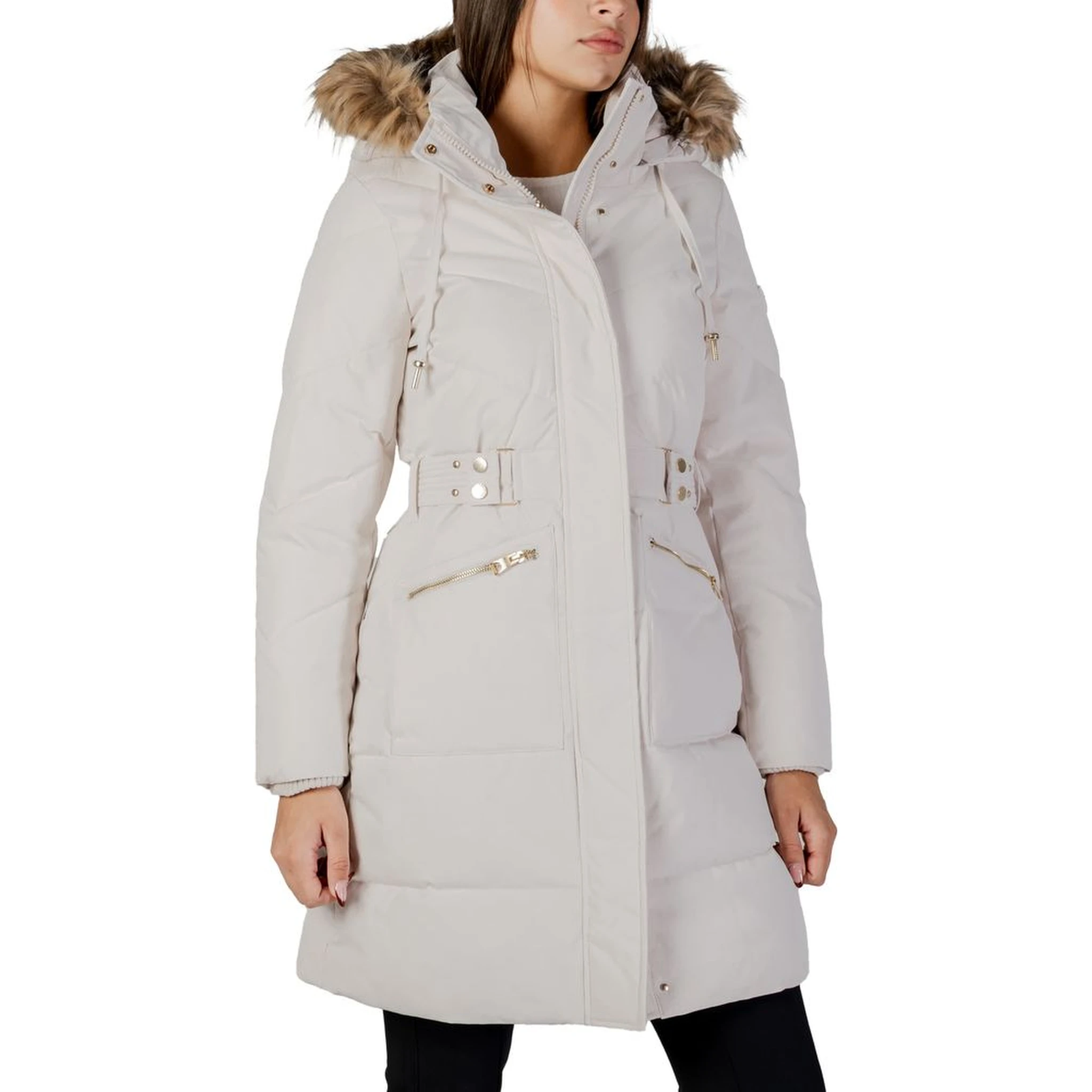 Cream Polyester Coat