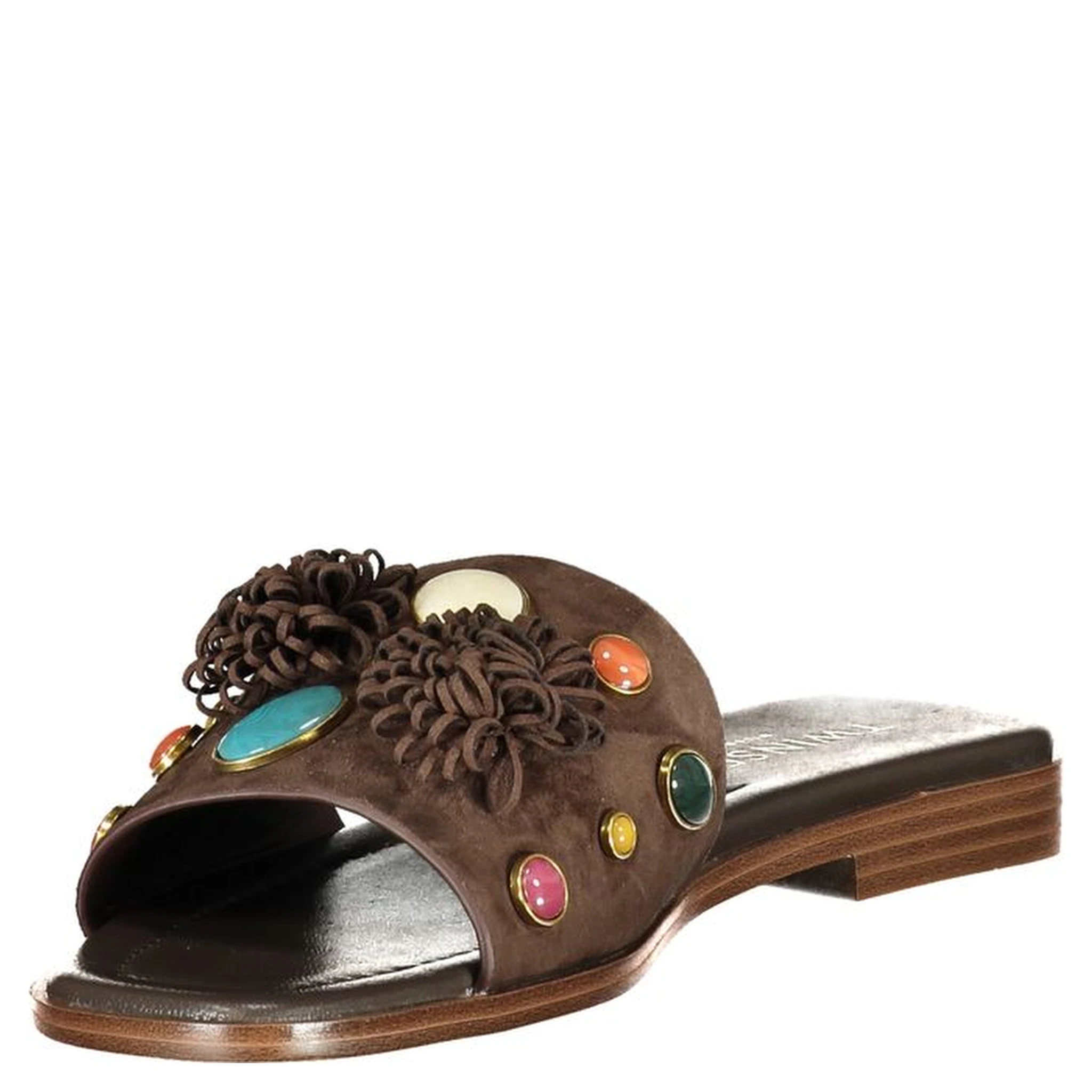 Marrone Leather Women Slipper