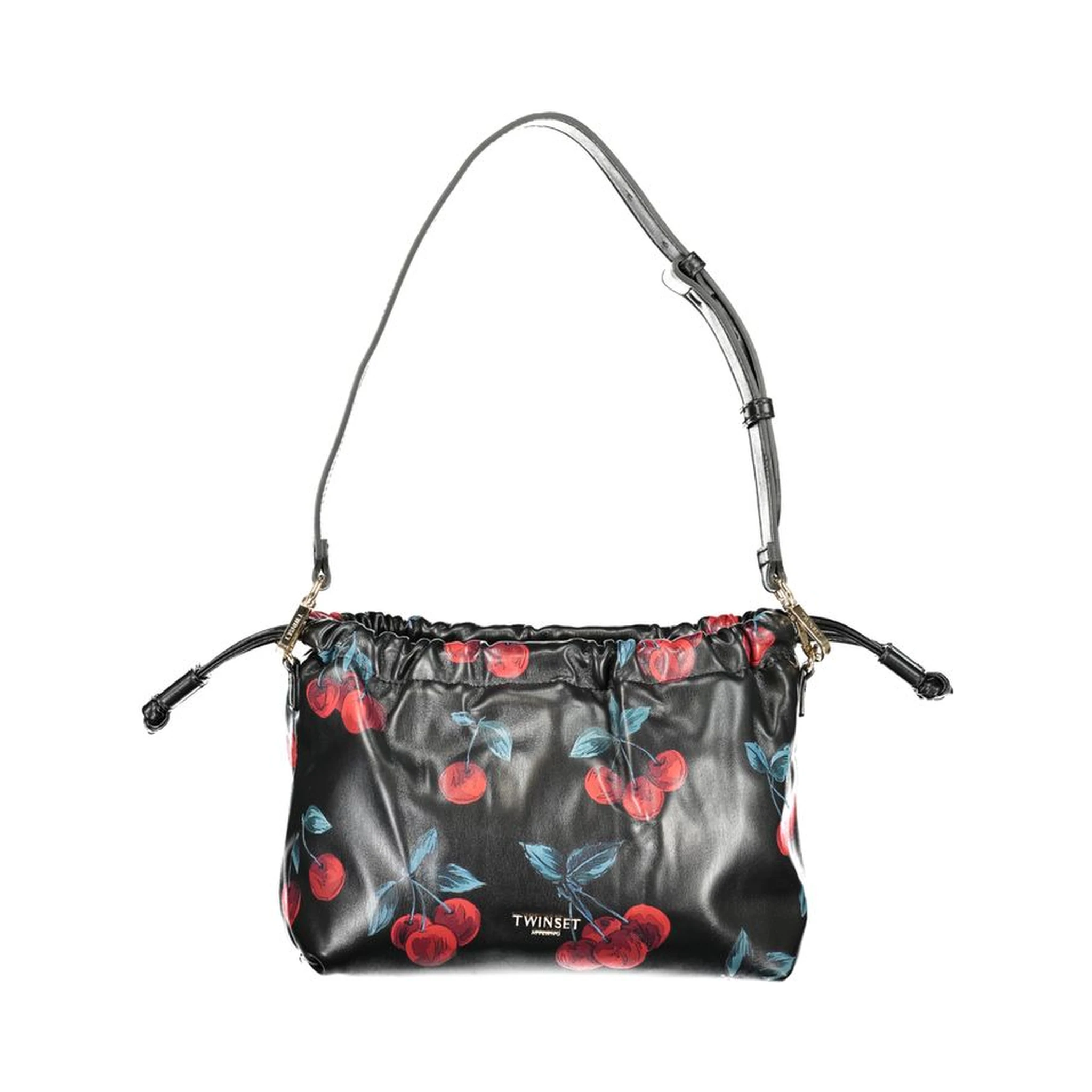 Black Polyurethane Women's Shoulder Bag